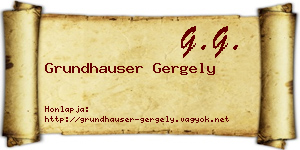 Grundhauser Gergely névjegykártya